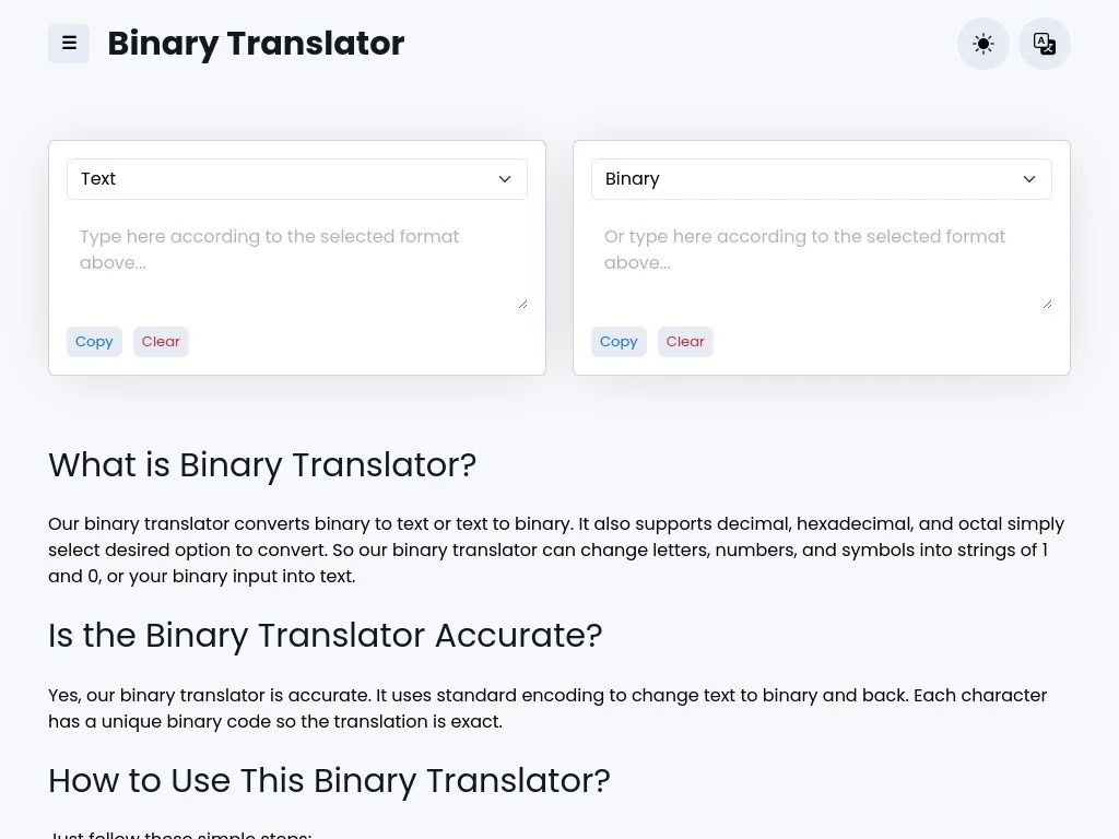 Binary Translator screenshot 2 of 2