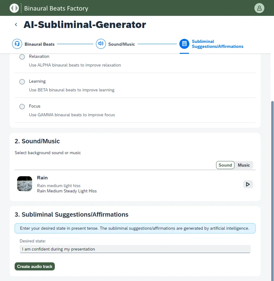 Binaural Beats Factory screenshot 2 of 3