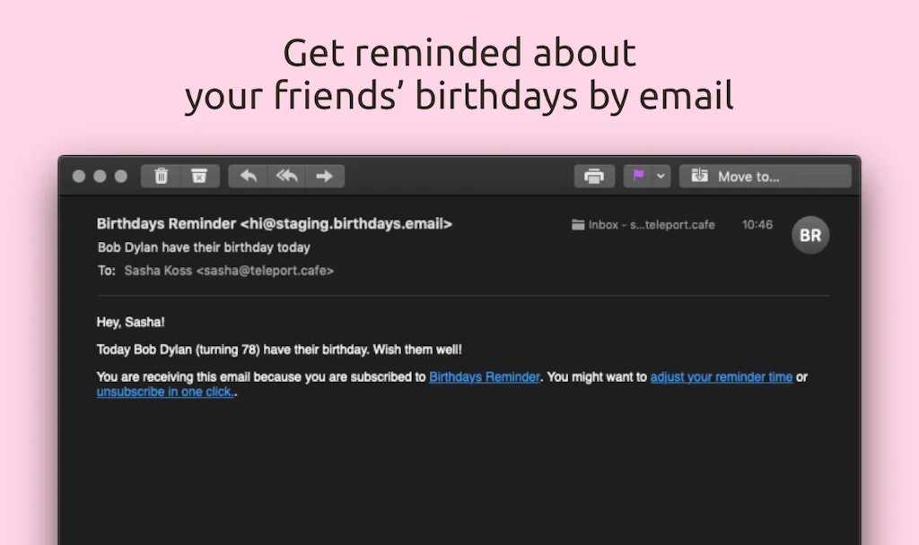 Birthdays Reminder screenshot 2 of 2
