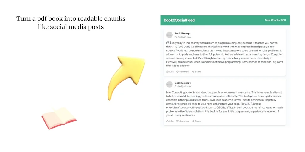 Book2SocialFeed - for lazy readers screenshot 1 of 4