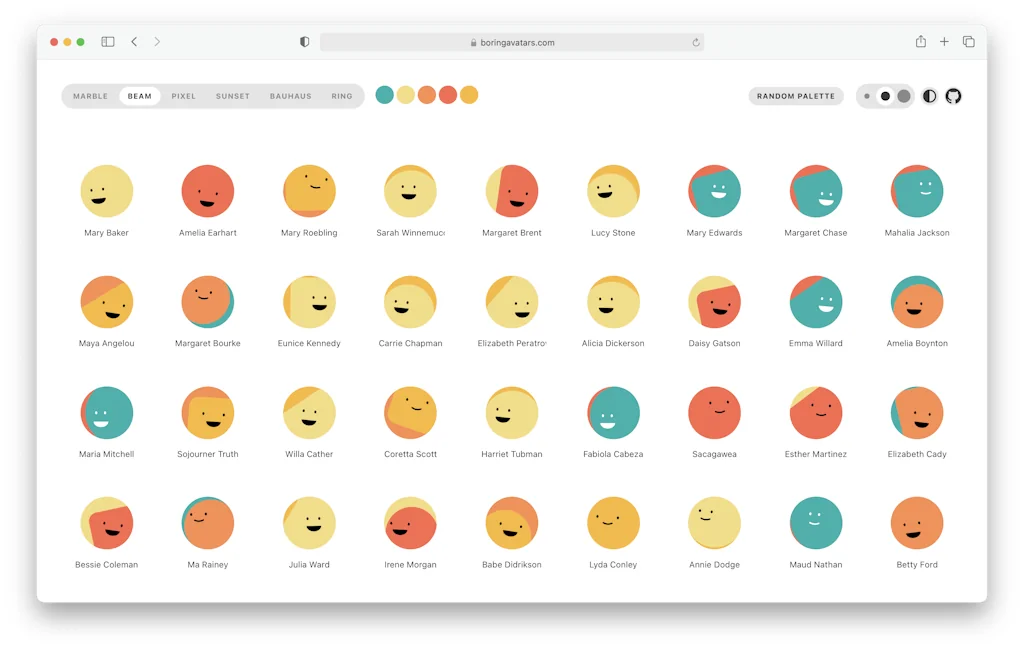 Boring Avatars screenshot 2 of 4