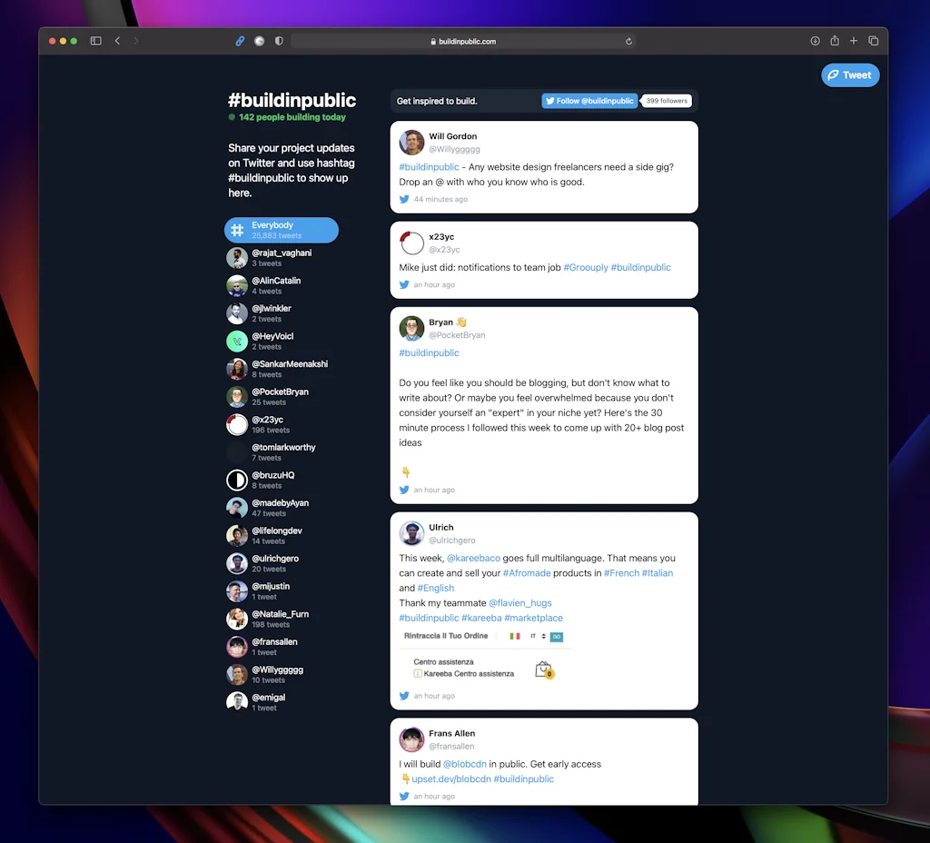 #buildinpublic screenshot 1 of 3