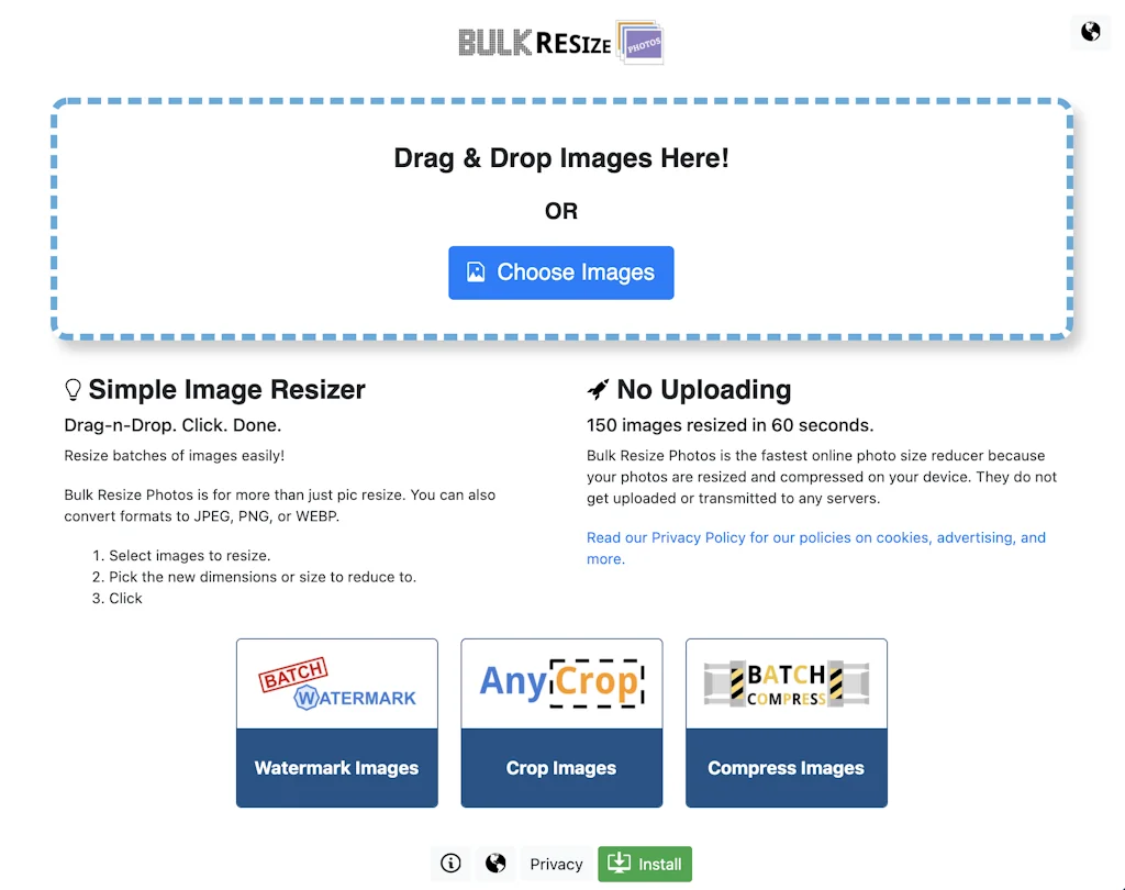 Bulk Resize Photos screenshot 1 of 3