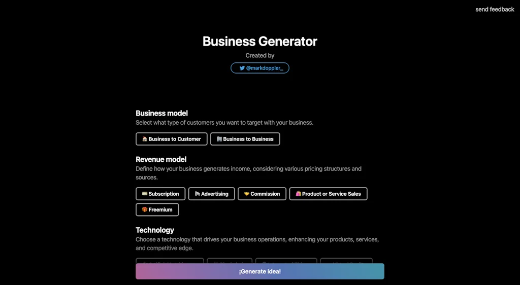 Business Generator AI screenshot 1 of 3