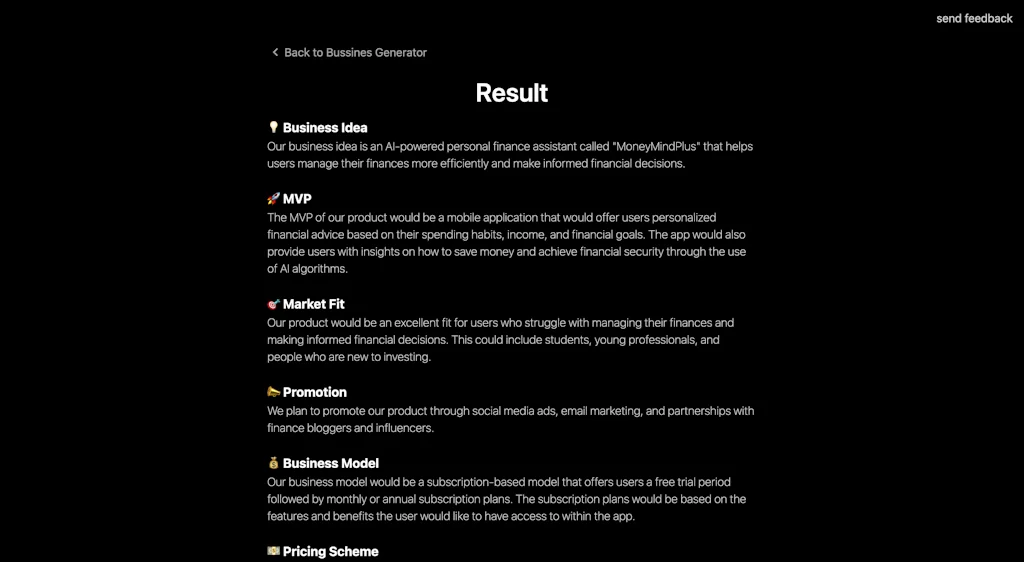 Business Generator AI screenshot 2 of 3