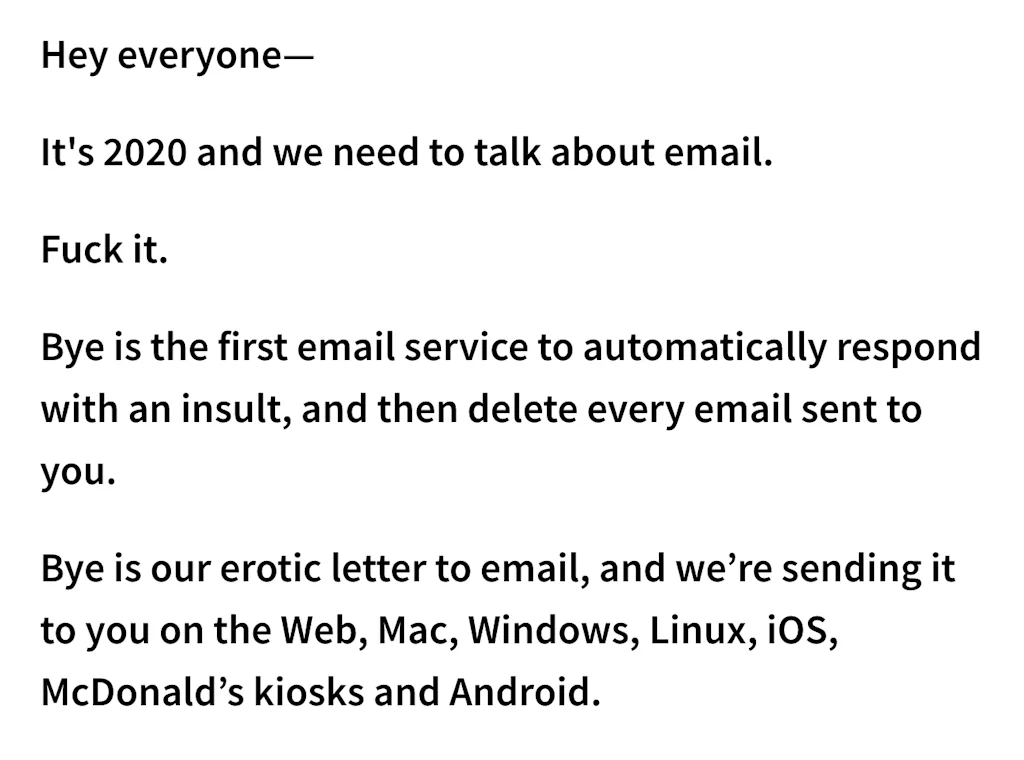 BYE screenshot 2 of 3