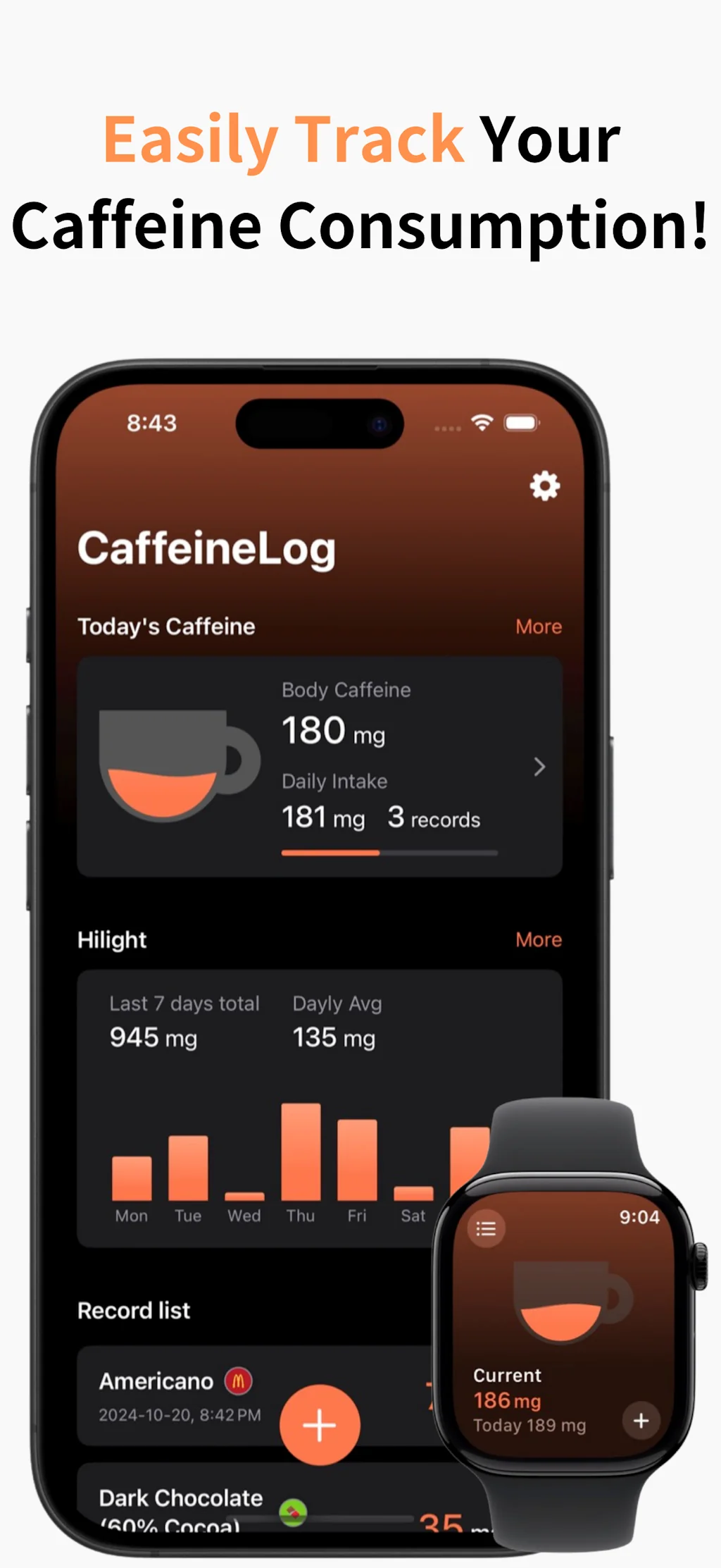 CaffeineLog - Track Caffeine screenshot 1 of 8