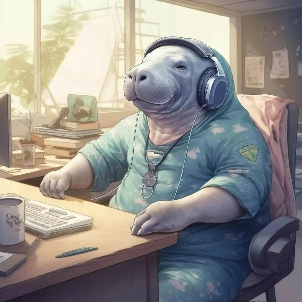 Camera and me, the Manatee logo