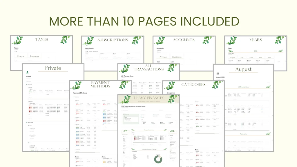 Candy Leaves Notion Finance Tracker screenshot 5 of 7