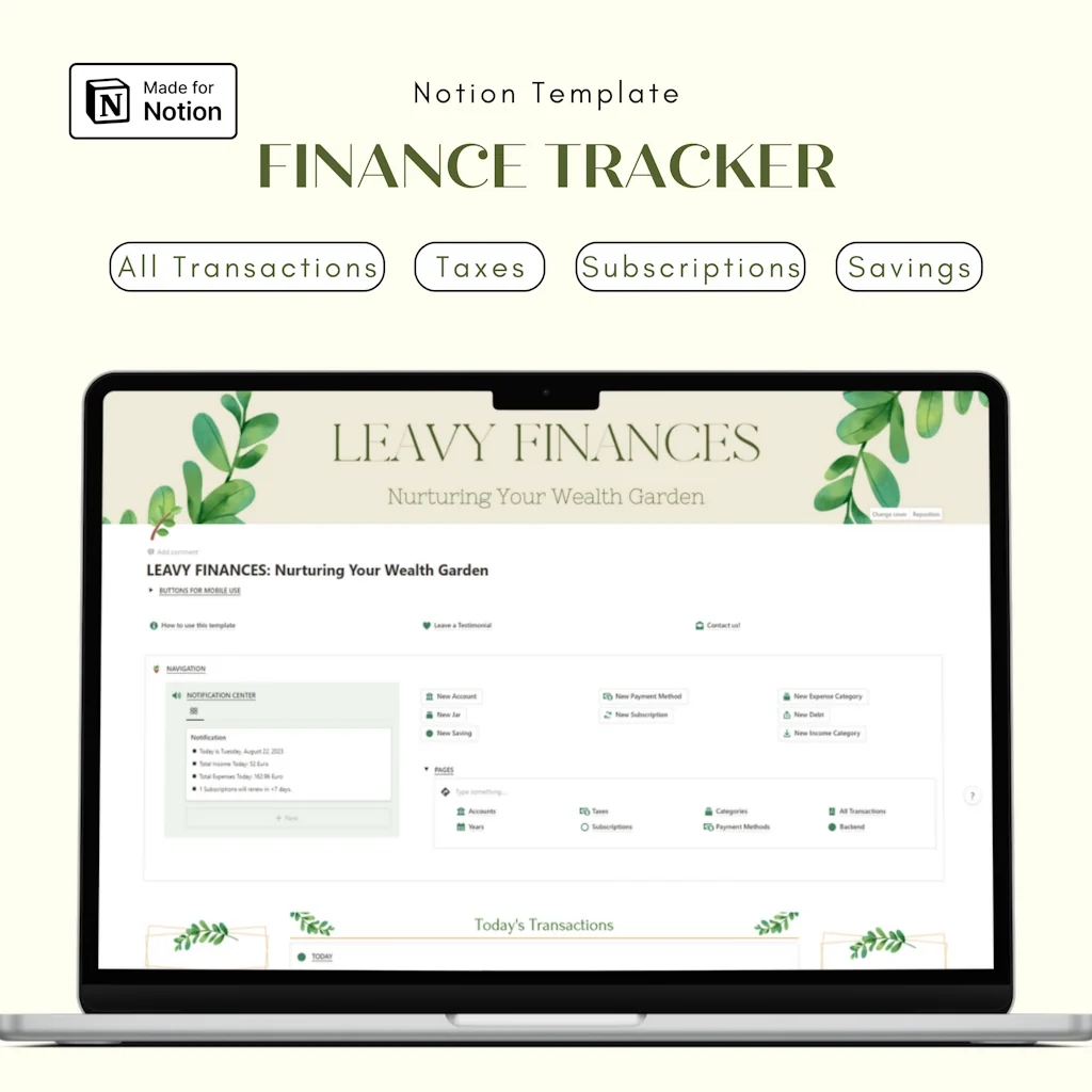 Candy Leaves Notion Finance Tracker logo