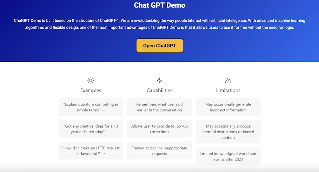 Chat GPT Demo screenshot 2 of 2