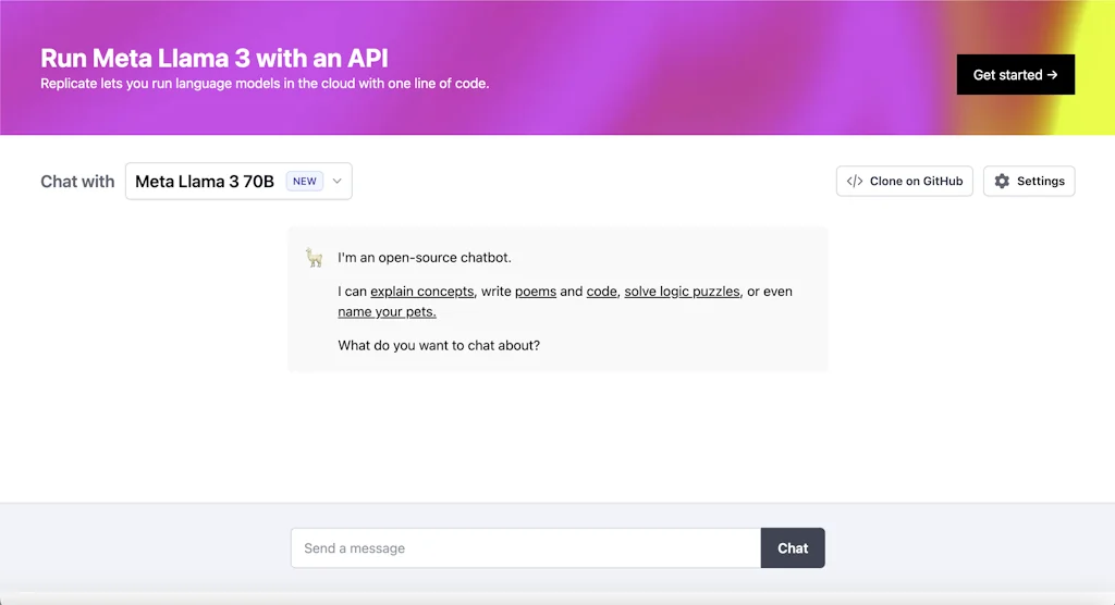 Chat with Meta Llama 3 screenshot 1 of 1
