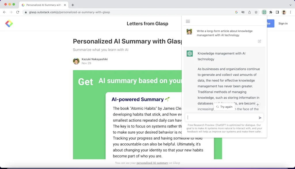 ChatGPT for Chrome Extension screenshot 3 of 4