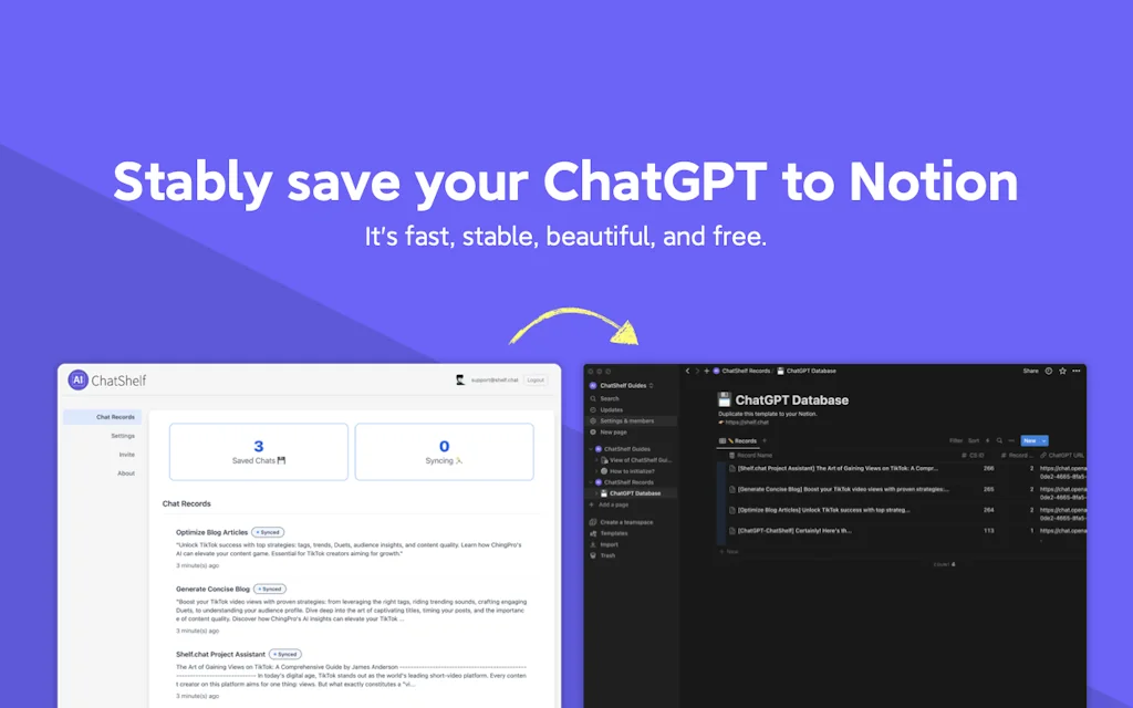 ChatShelf - Save ChatGPT to Notion screenshot 1 of 3