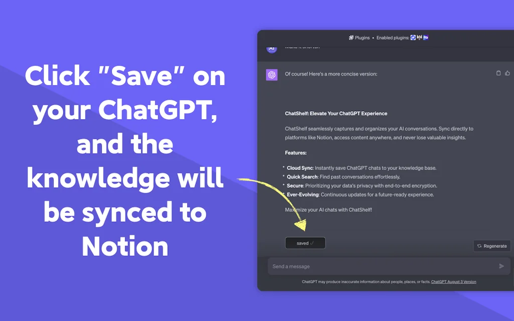 ChatShelf - Save ChatGPT to Notion screenshot 2 of 3