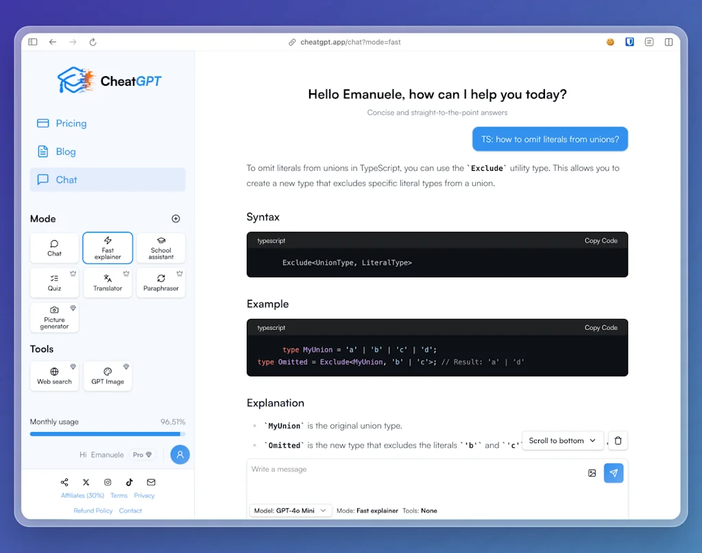 CheatGPT screenshot 4 of 4