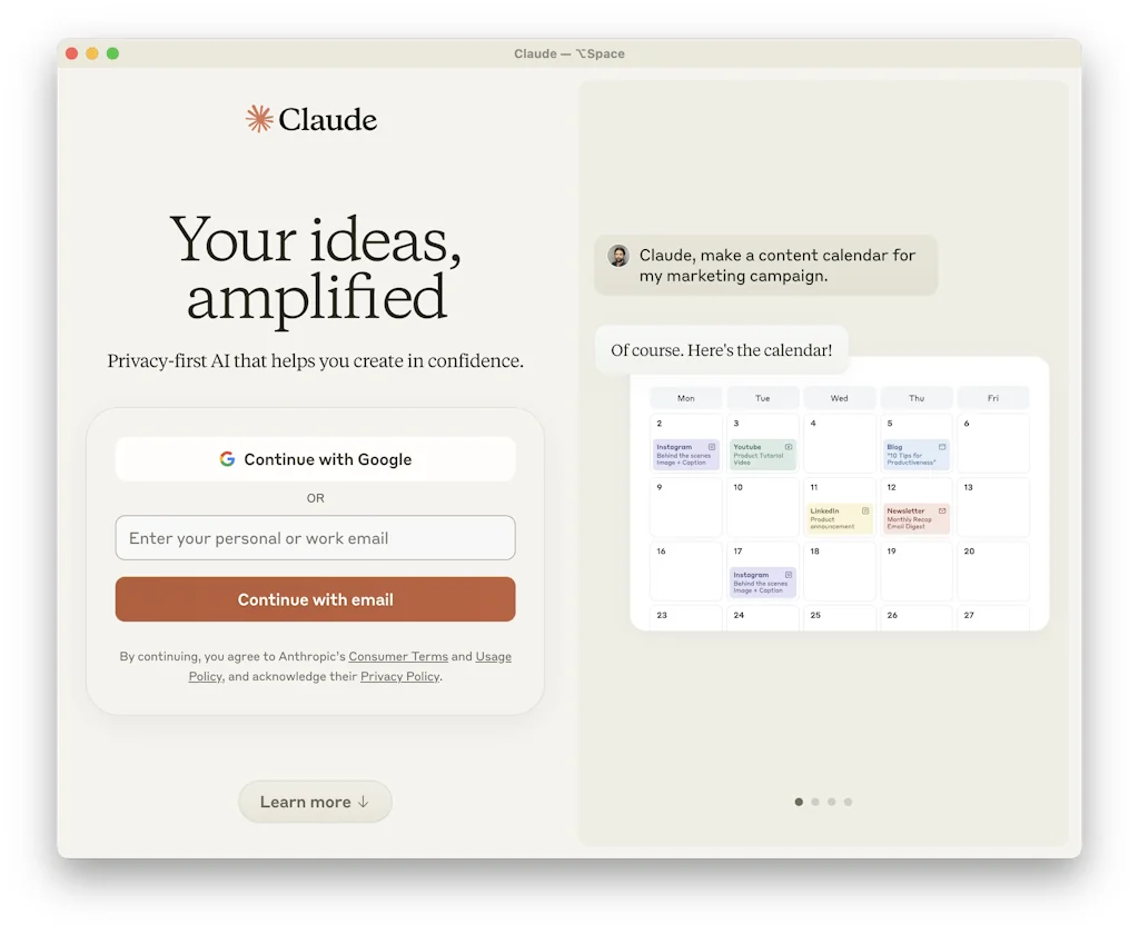 Claude for Desktop screenshot 1 of 4
