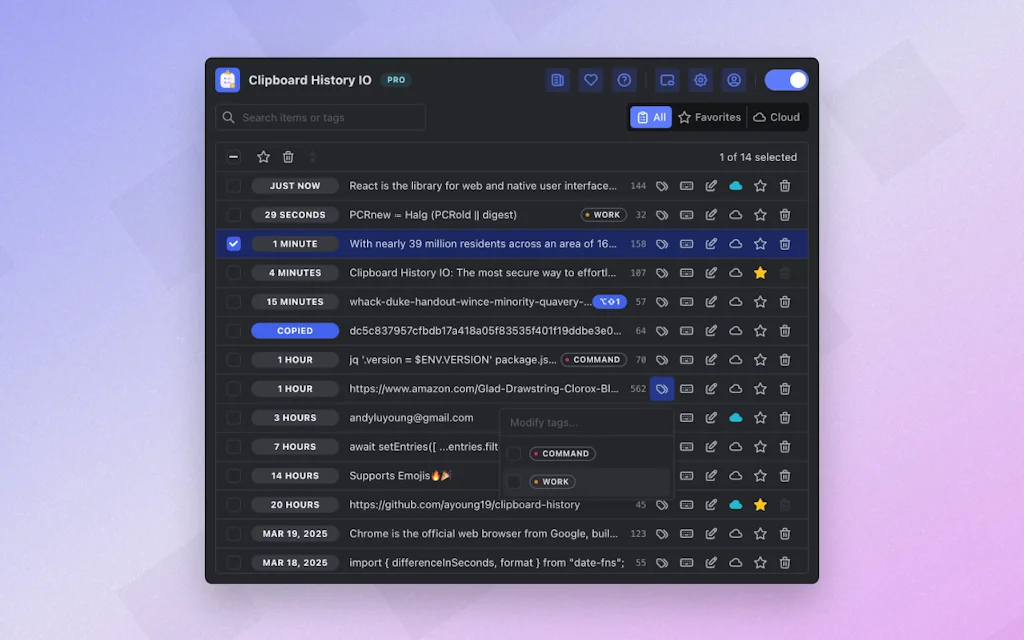 Clipboard History IO screenshot 2 of 3