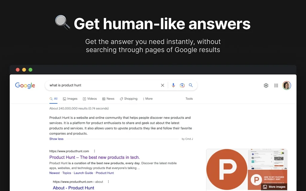 Cmd J – ChatGPT for Chrome screenshot 3 of 5