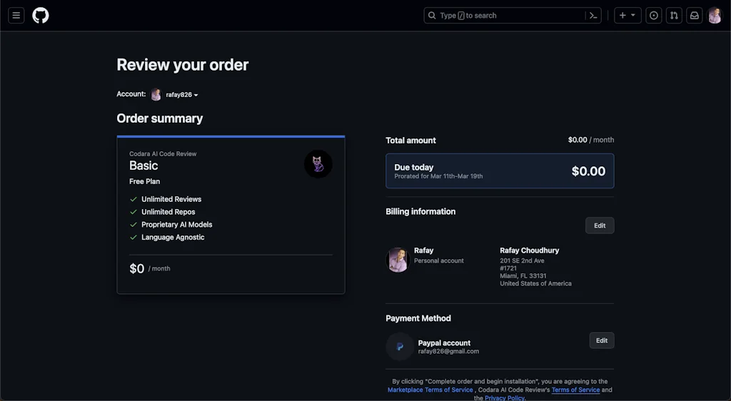 Codara AI Code Review Github App screenshot 5 of 5