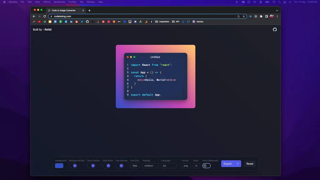 Code to Image Converter screenshot 2 of 6