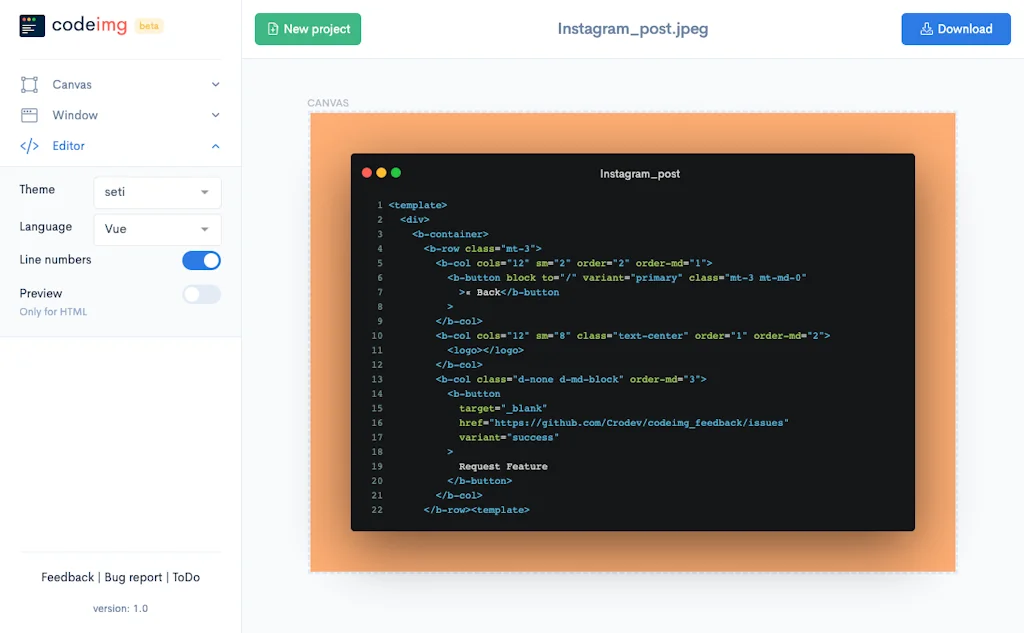Codeimg.io screenshot 2 of 2