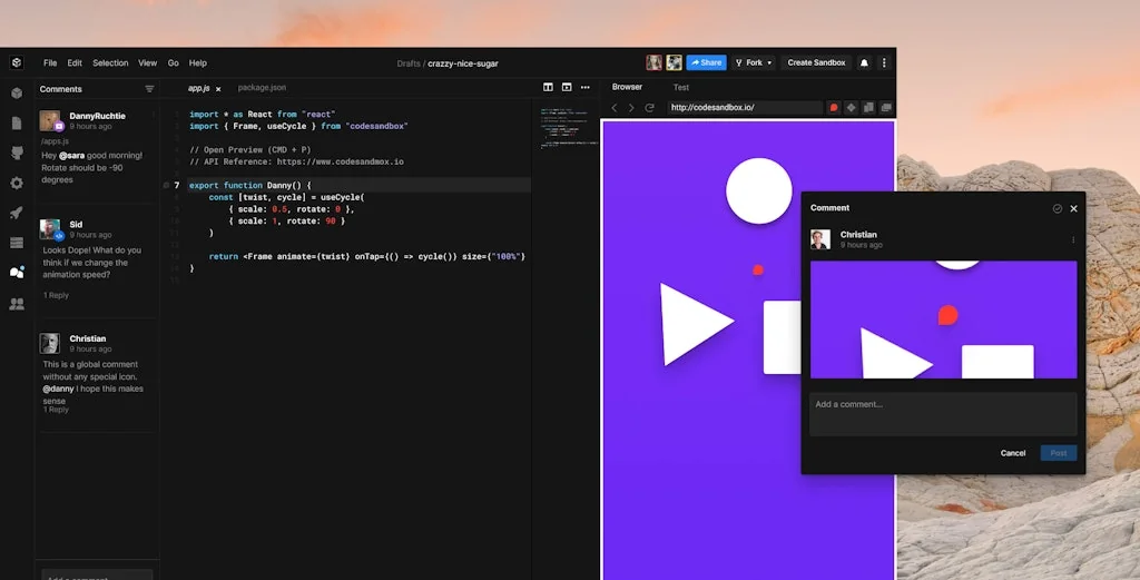 CodeSandbox screenshot 5 of 5