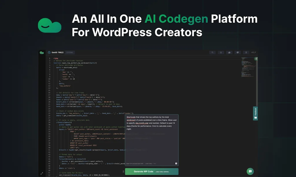 CodeWP AI screenshot 1 of 6