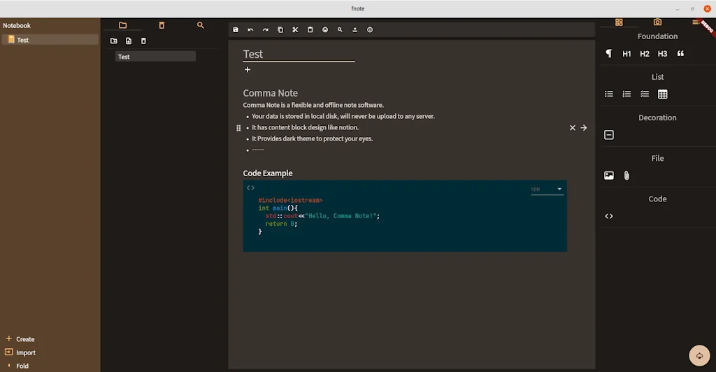 Comma Note screenshot 3 of 3
