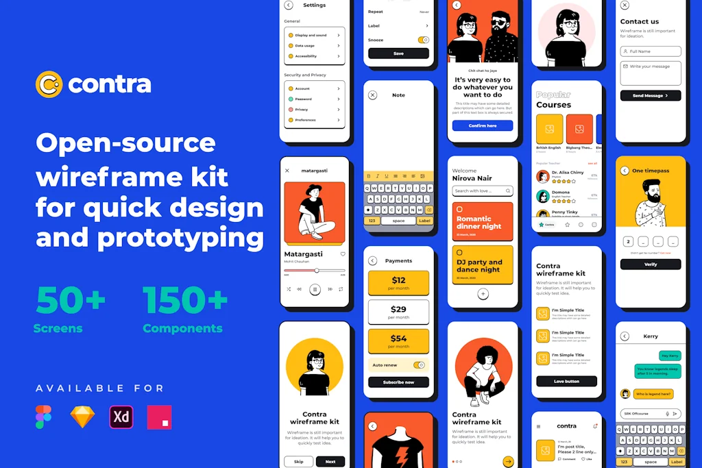 Contra Wireframe Kit screenshot 1 of 5