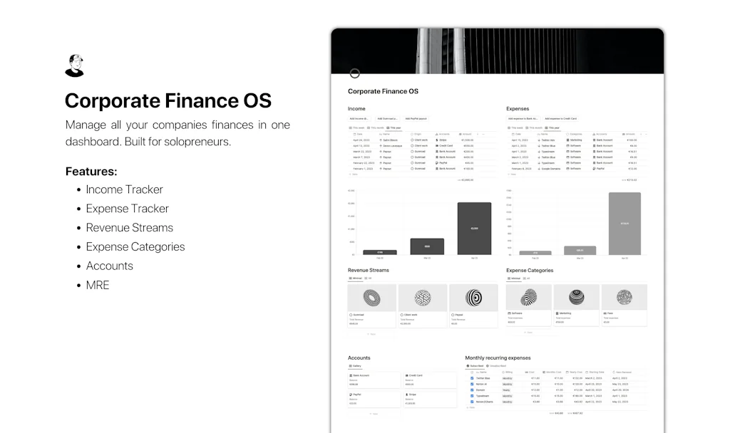 Corporate Finance OS | Notion screenshot 1 of 3