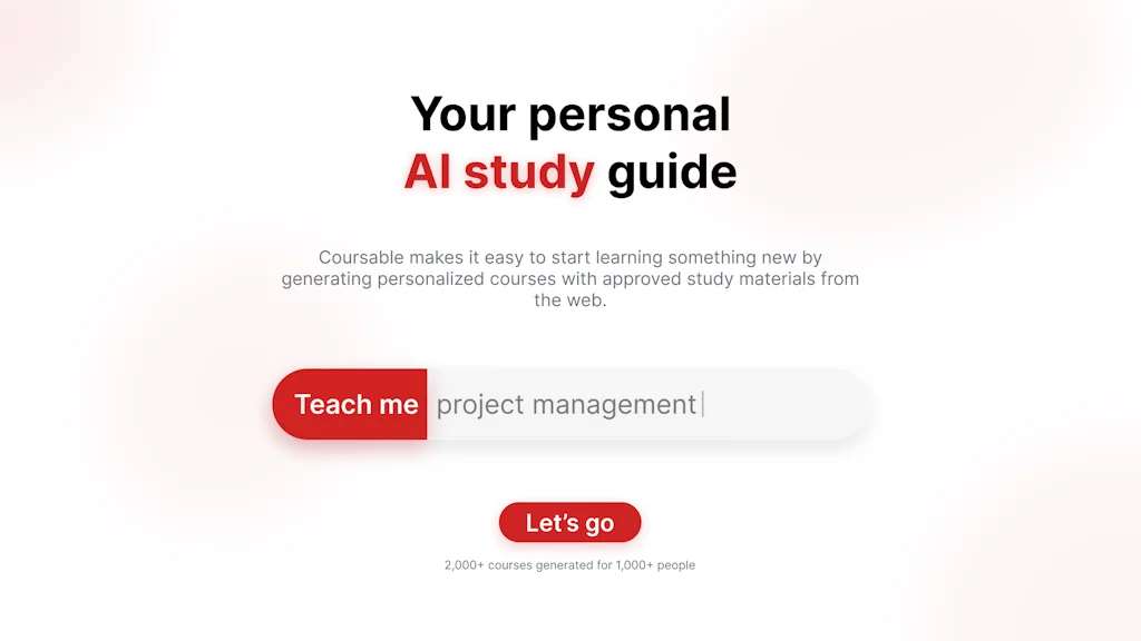 Coursable - Personal AI study guide. screenshot 1 of 3