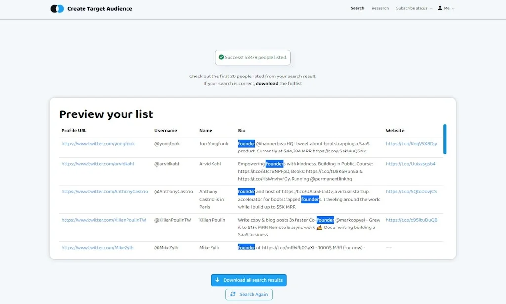 Create Target Audience screenshot 6 of 6