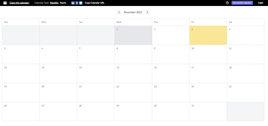 Cross-Out Calendar by EventSpot screenshot 1 of 3