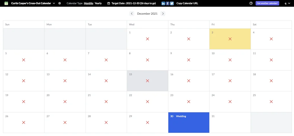 Cross-Out Calendar by EventSpot screenshot 3 of 3
