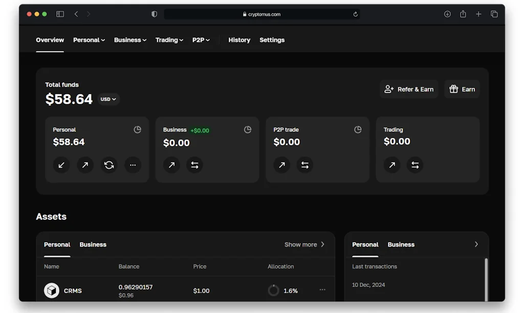 Cryptomus screenshot 3 of 3