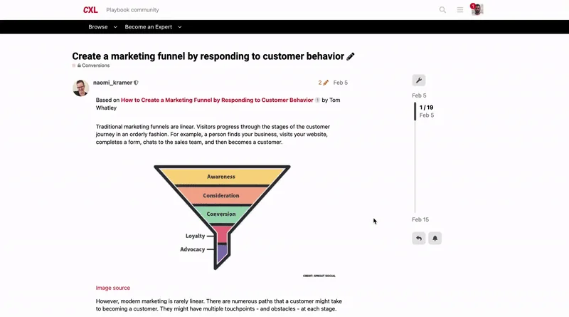 CXL Playbook community screenshot 2 of 3