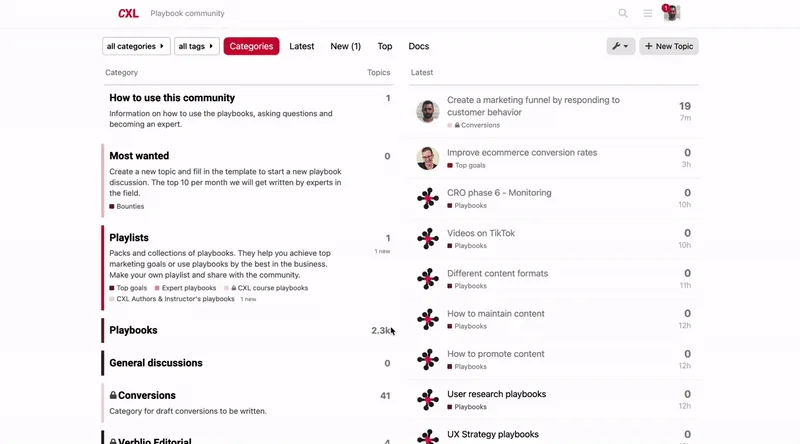 CXL Playbook community screenshot 3 of 3
