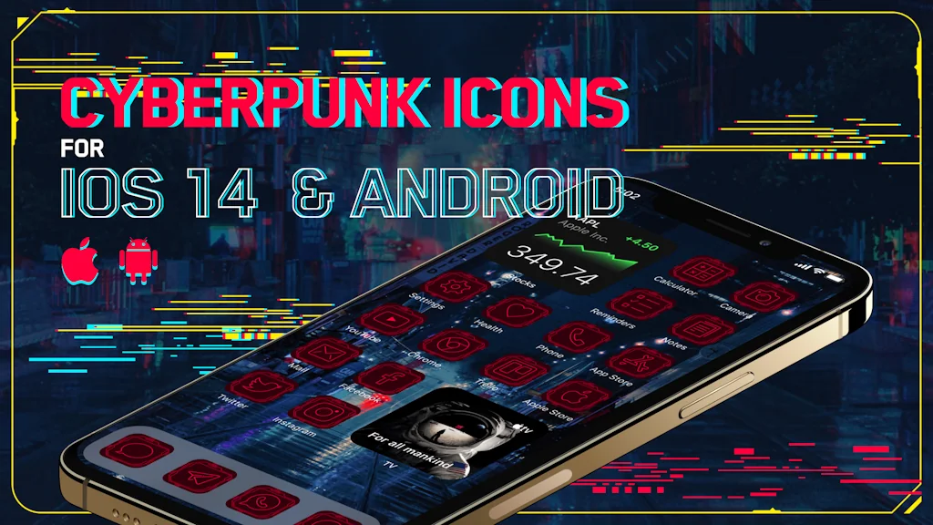 Cyberpunk Icons for iOS 14 & Android screenshot 1 of 7
