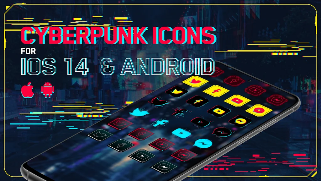 Cyberpunk Icons for iOS 14 & Android screenshot 2 of 7