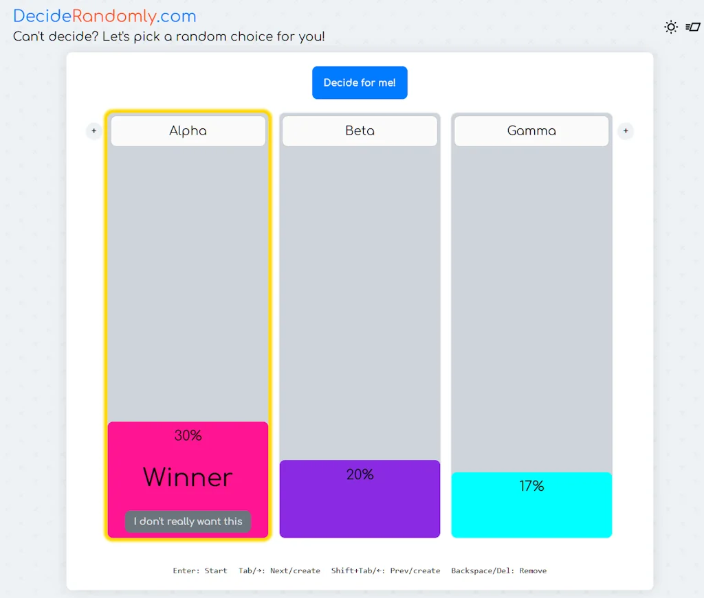 DecideRandomly.com · Easy Decisions screenshot 2 of 3