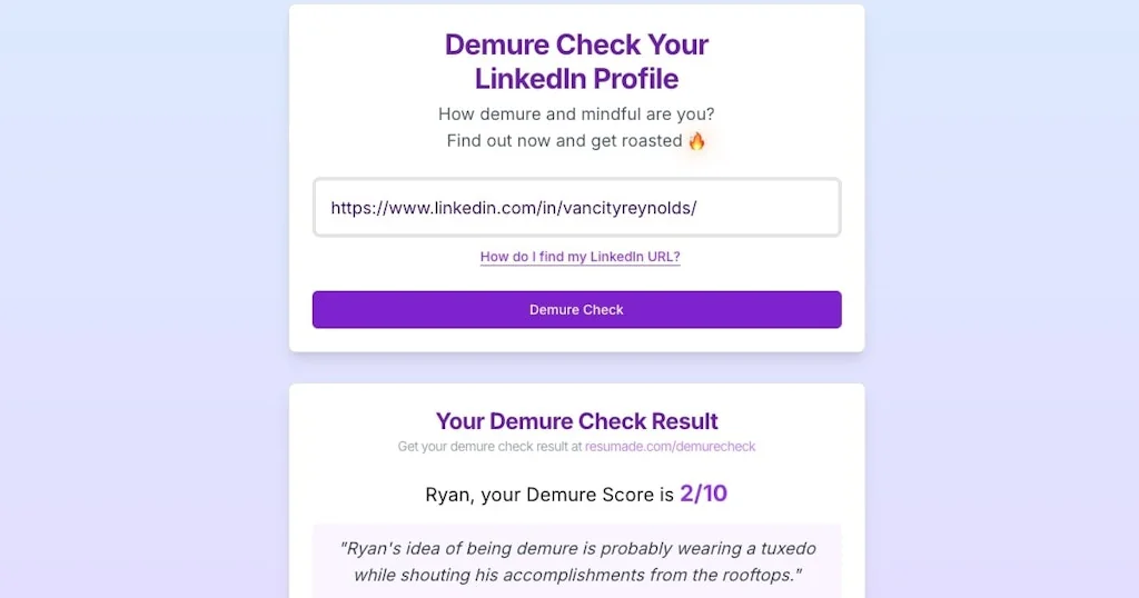 Demure Check screenshot 1 of 2