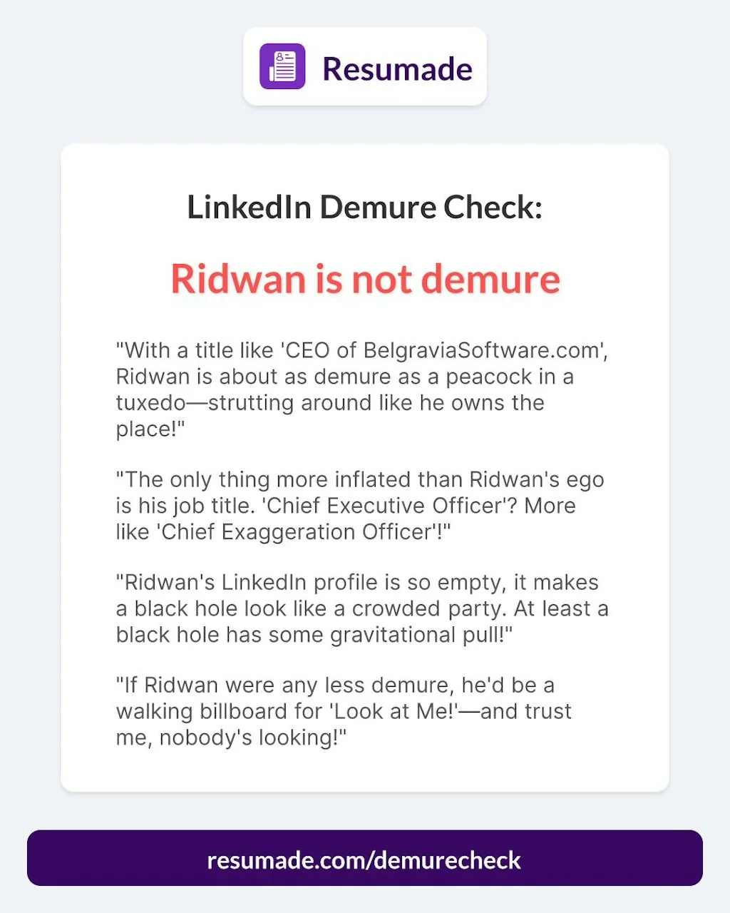 Demure Check screenshot 2 of 2