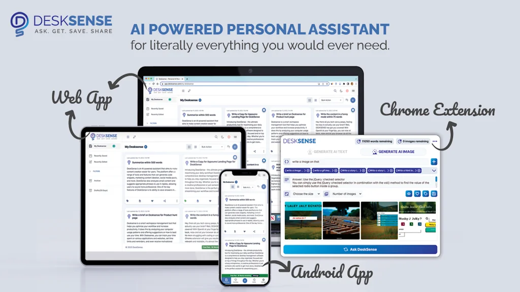 DeskSense- AI-powered Personal Assistant screenshot 1 of 10