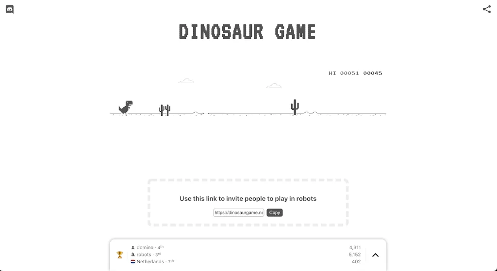 Dino Game screenshot 1 of 5