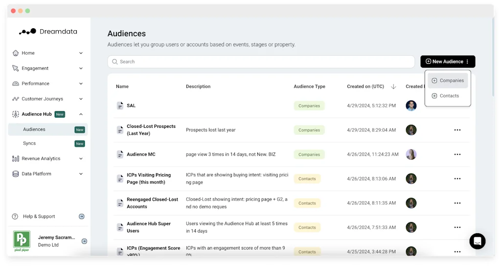 Dreamdata Audience Hub screenshot 1 of 6
