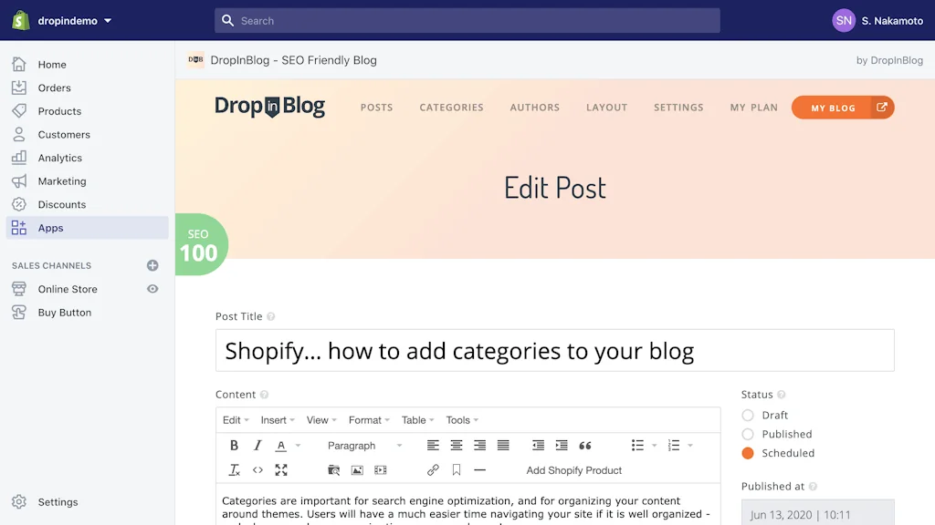 DropInBlog for Shopify screenshot 2 of 9