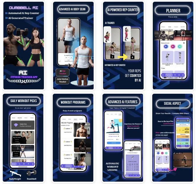 Dumbbell AI: Motion Tracking Fitness App screenshot 8 of 9