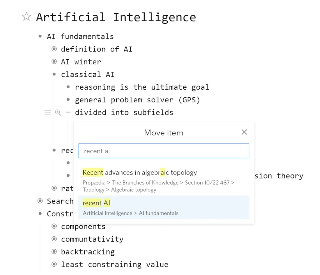 Dynalist screenshot 1 of 4