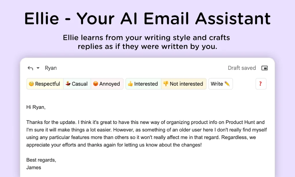 Ellie - Your AI Email Assistant screenshot 1 of 4